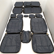 For Ford F150 Crew Cab Lariat 2013-2014 Blue Black Leather Seat Covers Al40