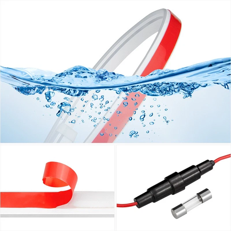 Capô de carro flexível branco universal corrida diurna lED acessórios de faixa de luz 120cm - Imagem 4 de 4