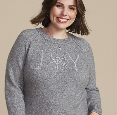 Maurices~New With Tags~Gray Cozier Than Cashmere Tinsel Joy Sweater~Plus 3XL