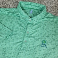 Johnnie O Featherweight Mens XL Green AOP Floral Performance Stretch Golf Polo