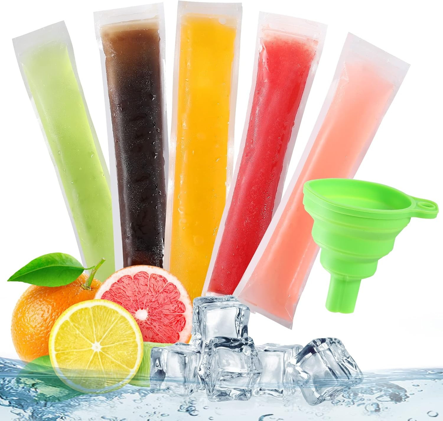 Popsicle Molds Bags DIY Disposable Ice Pop Bags Mold Bags Homemade ice lolly ...