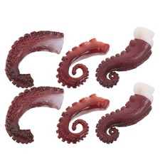 6 Pcs Fake Octopus Tentacles Lifelike Decoration Realistic Model