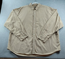 Eddie Bauer Men's Shirt Brown Size 2XL Check Long Sleeve Button Down Cotton