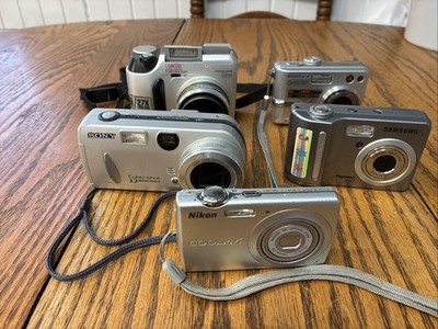 Assorted Compact Digital Camera Lot of 5 (For Parts or Repair),Sony,Samsung,Etc.