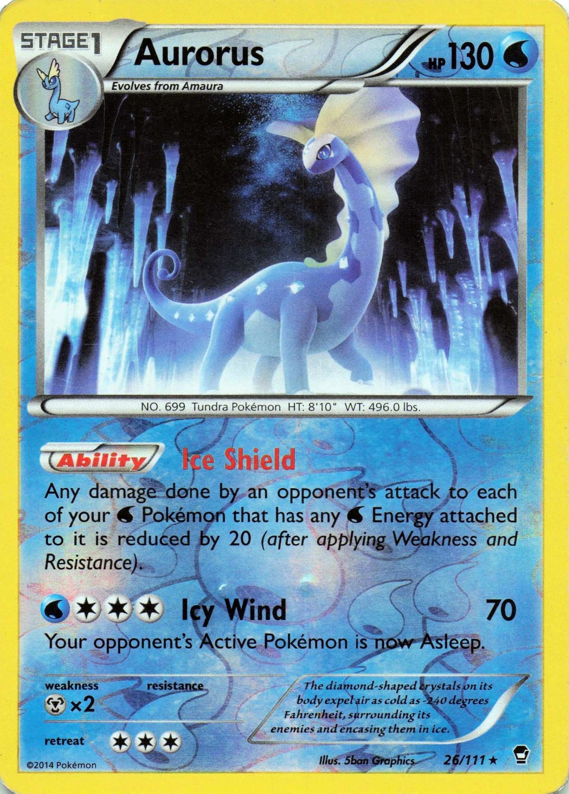 Aurorus 26/111 - REVERSE HOLO - XY - Furious Fists - LP