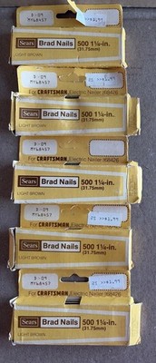 Vintage SEARS 1 1/4'' Brad Nails  Lot 4 Full boxes Original Package Please Read