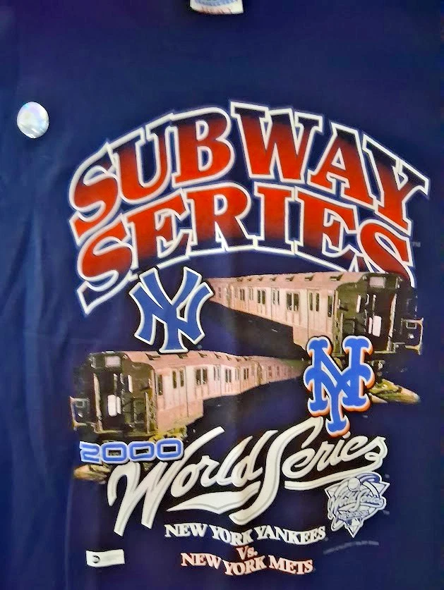 Camiseta Negra Vintage Subway Series 2000 Mets Yankees Talla XL Serie Mundial Foto 2 de 4