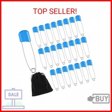 50 Pieces Diaper Pins Safety Pins 2.2 Inch Plastic Head Cloth Diaper Pins with L