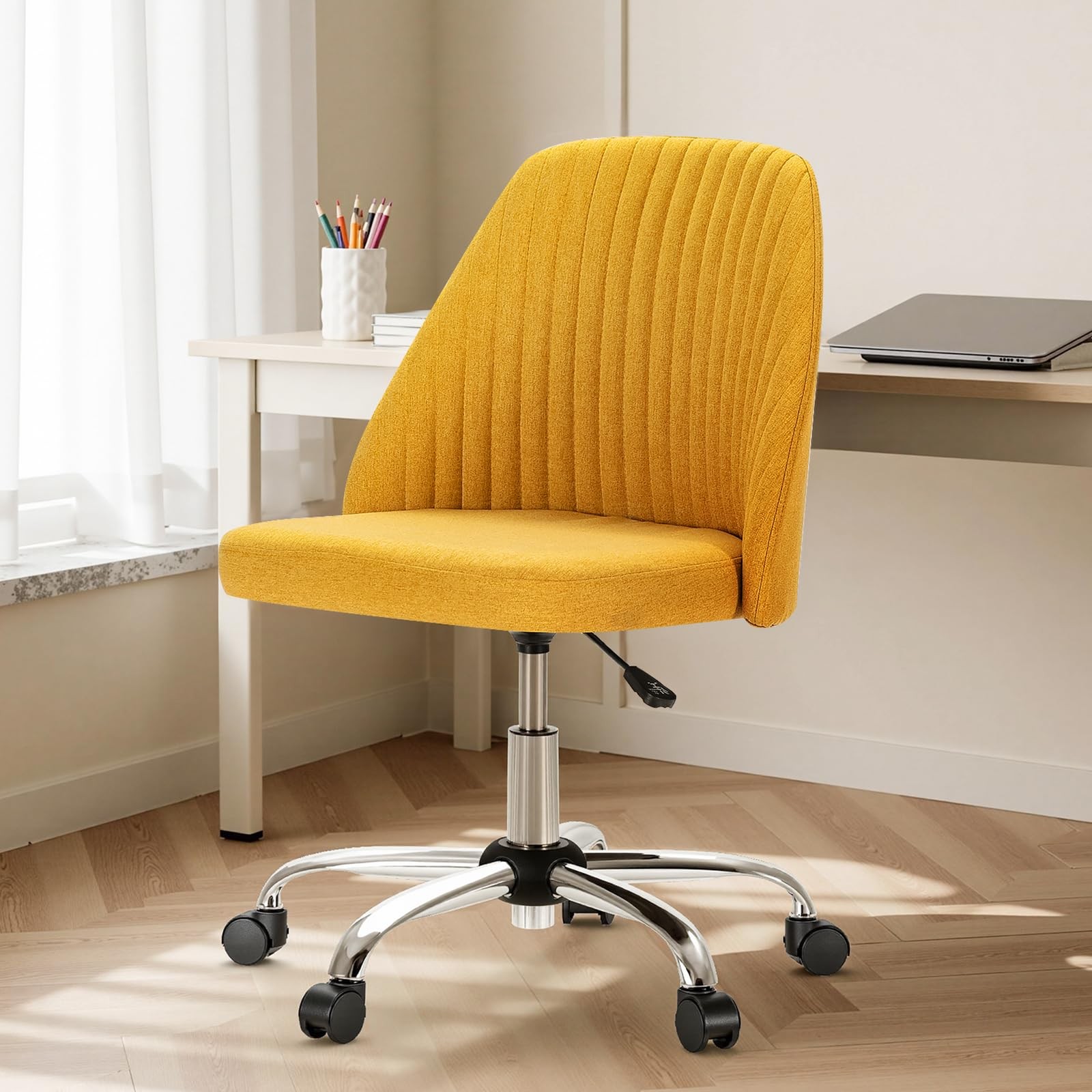 , Comfy Desk Chair Rolling Vanity Swivel Task Chairs With Wh