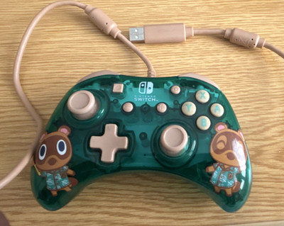 Animal Crossing Wired Controller Nintendo Switch, ergonomisch, grün-beige 