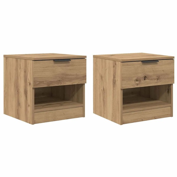 Bettschrank 2Er Set Artisan-Eiche 40X39X40 Cm Holzwerkstoff Nachttisch-image