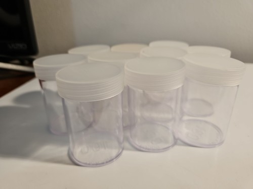 (10) EMco Large Dollar Tube. Heavy Duty Plastic/Screw On Cap. Holds 20 Coins.  