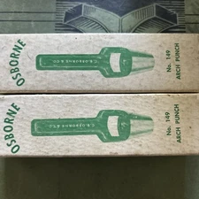 Lot O’ 2 Vintage Osborne No. 149 Arch Punch 5/16 & 7/16￼ In Original Box