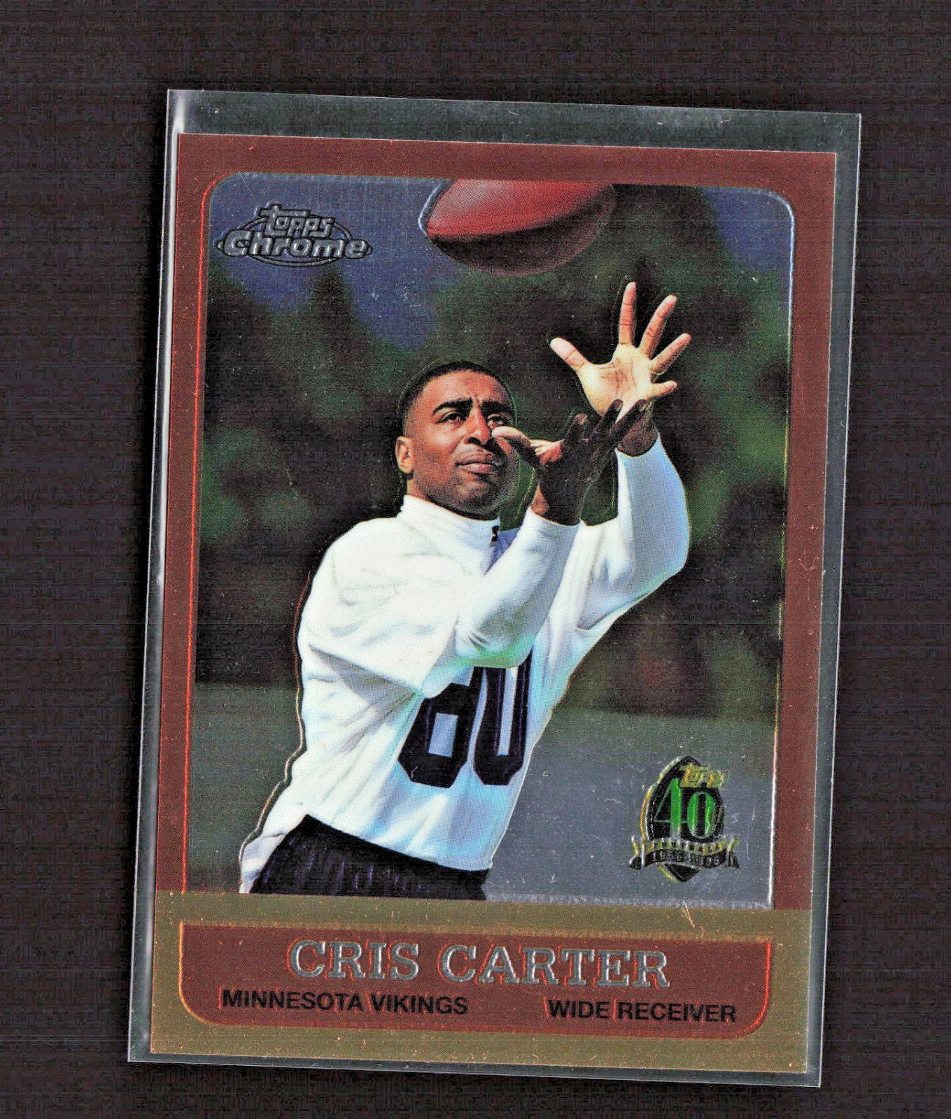 1996 Topps Chrome 40th Anniversary Cris Carter #8 Retro Refractor HOF EX-MT