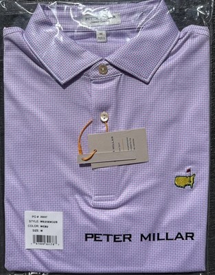 MEDIUM - 2026 Masters Peter Millar Pink Masters Logo Print Men's Golf Polo - NWT
