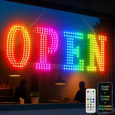 LED Open Sign for Business -48 X16 Large Open Sign with Remote Control, Smart A