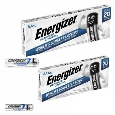 10x AA + 10x AAA Energizer Ultimate Lithium Batteries 1.5V L91 L92