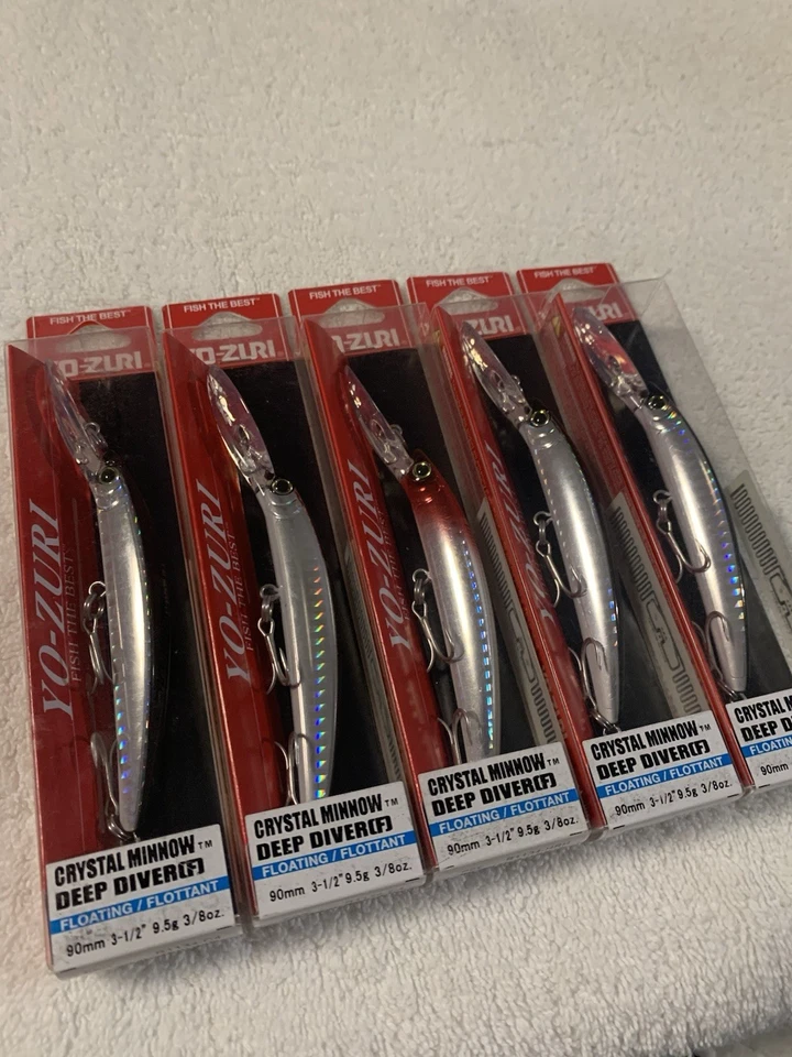 (LOTE DE 5) YO-ZURI CRISTAL MINNOW DEEP DIVER 110mm. 1/2 oz. MÚLTIPLES COLORES NUEVO EN PAQUETE Foto 2 de 3