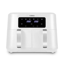 Image of Tower T17137WHT Vortx 8.5L Dual Basket Air Fryer with 8.5 L, White & Chrome 
