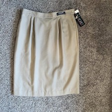 Vintage Koret Pencil Skirt Size 18 34 Waist Beige Side Slit Secretary