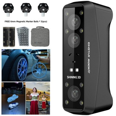 Einstar Rockit Wireless Handheld 3D Scanner, 38 Blue Laser Lines w/ Scanning SW