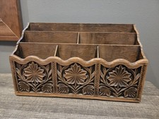 Vintage Lerner Desk Organizer Faux Wood Mail ...
