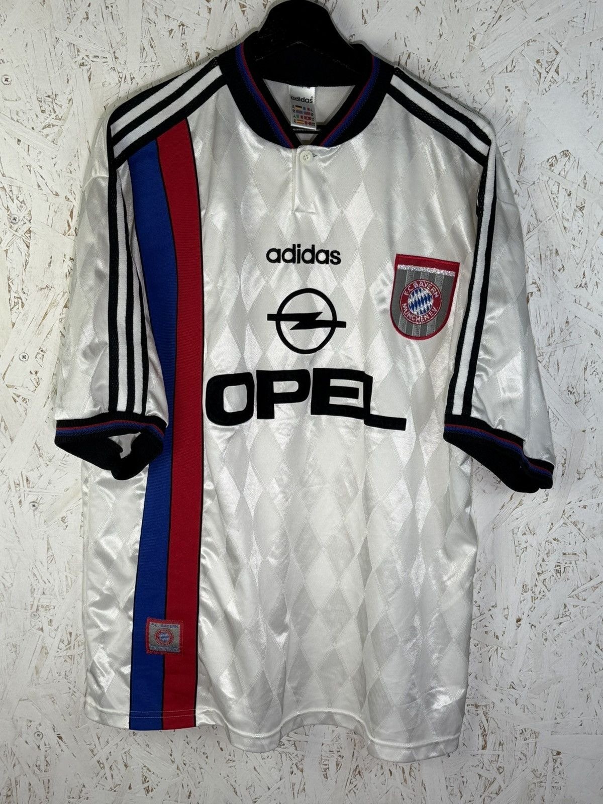 90s Adidas FC Bayern Munchen 1996/97/98 Away Soccer Jersey Size XL