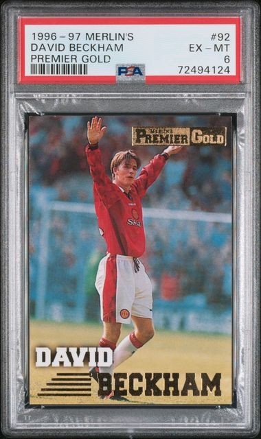 1996 Merlin Premier Gold Rookies #092 David Beckham RC MAN UNITED ENGLAND PSA 6