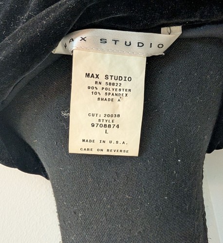 Vintage Max Studio Black Velvet Button-Up Long Sleeve Shirt - L - Made In USA - Picture 4 of 9