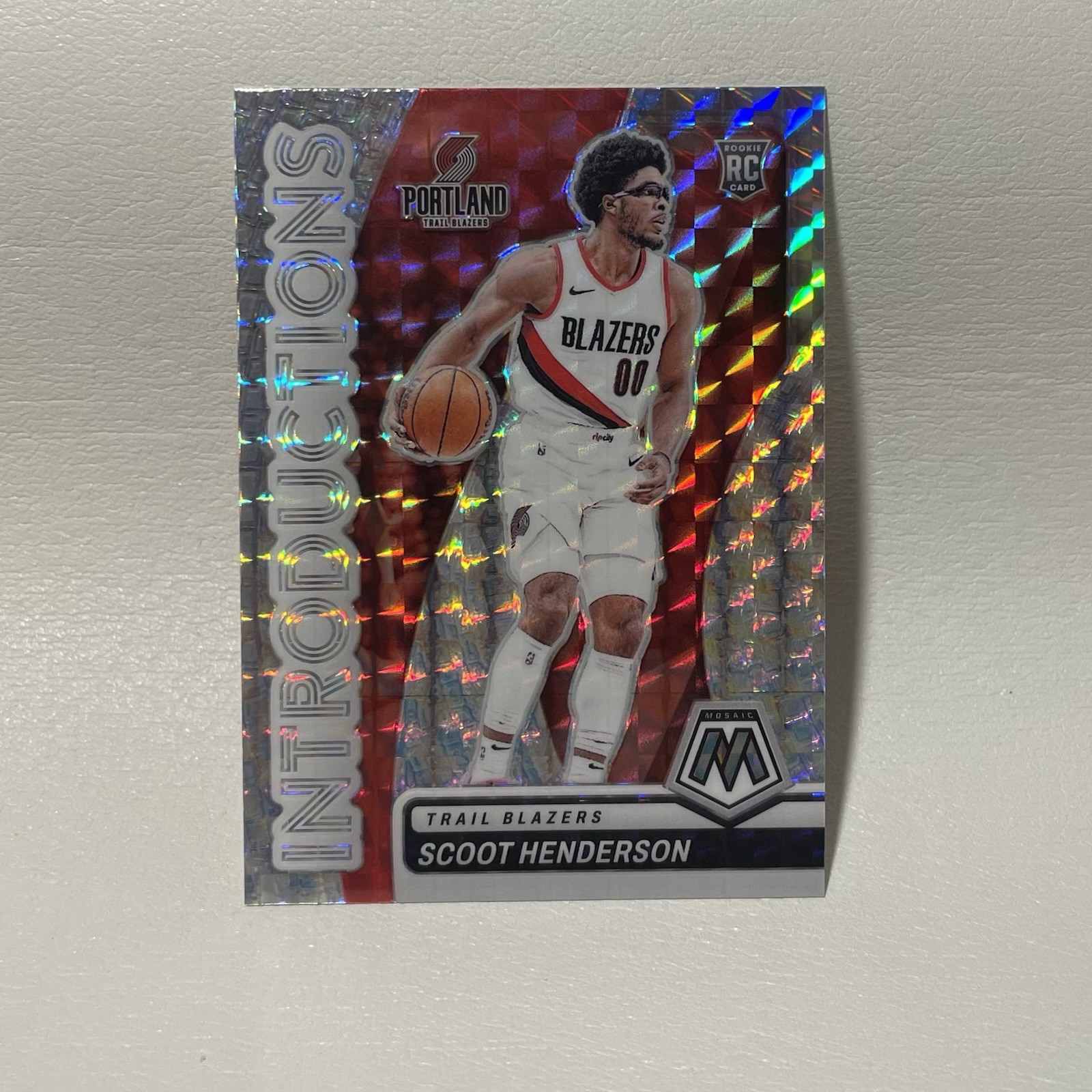 2023-24 Panini Mosaic Scoot Henderson Introductions Prizm Rookie #18 Blazers