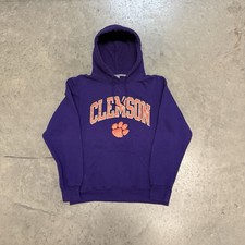 Vintage Y2K Russell Athletic Clemson University Purple Hoodie Mens Medium