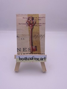 ACEO Original: Antique Copper Key - unlock me series #4 - 2.5”x3.5” - BeaKOA