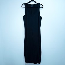 Athleta Black Essential Supima Cotton Midi Scoop Dress Size Large Tall