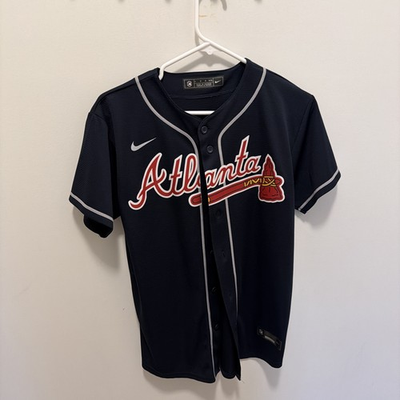 #ad #ad Youth Pro Baseball Atlanta Braves Jersey Blue Size Large Freddie freeman $24.50