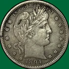 1894 Barber Quarter Choice Extremely Fine XF+ Coin #40423