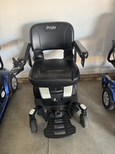 Pride Black Electric 4-Wheeled Powerchair w/ Padded Armrest  Swivel Seat