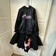 446. Grease Pink Ladies Two Piece 1950s Adult Costume Poodle Skirt/ Jacket Sz L