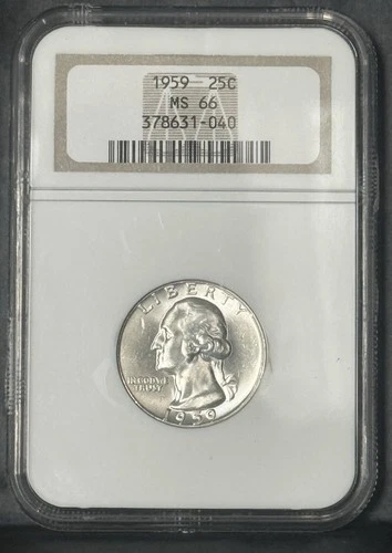 1959 P ** Washington Silver Quarter ** NGC MS66 **