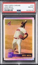 1996 TOPPS CHROME REFRACTOR #111 JOSE MESA PSA 8