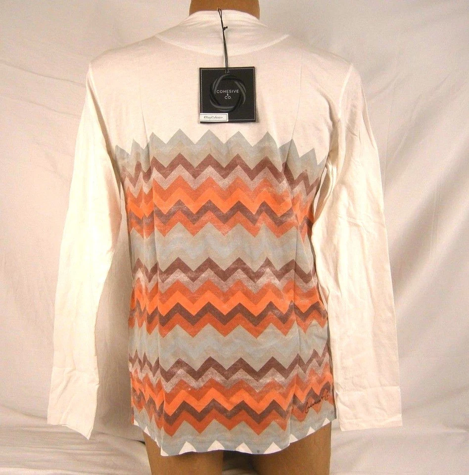 Cohesive & Co Einstein ZigZag Manga Larga Henley Medio Ladrillo Rojo #244E DW005 Foto 2 de 2