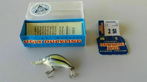 VINTAGE UGLY DUCKLING LURES PACK OF 1 NO. 2 SI SINKING 30 YEARS OLD HAND MADE