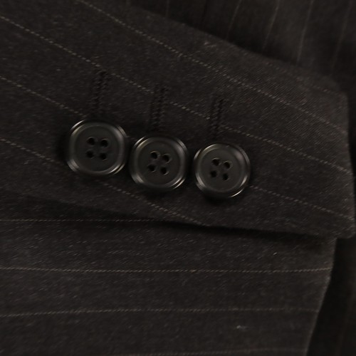 Gianfranco Ruffini Suit M Gray Pinstripe 100% Wool Worsted Twill 43R 35x29 - Picture 4 of 23