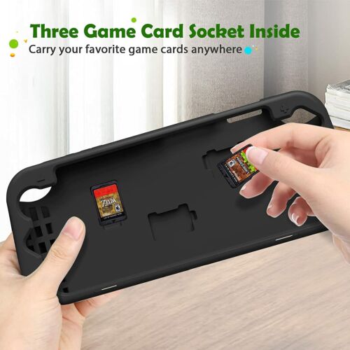 For Nintendo Switch OLED Model 2021 Soft Silicone Case Cover w/3 Game Card Slots - Picture 3 of 11