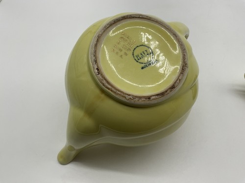 Vintage Hall Yellow 6-Cup Teapot with Gold Acorns & Leaves Made in U.S.A. #0799 - Picture 17 of 22