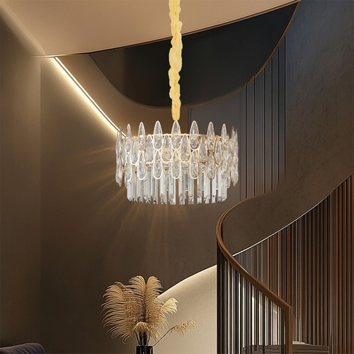 K9 Crystal Raindrop Chandelier Pendant Light Fixture Adjustable Height Chain S-L - Picture 15 of 19