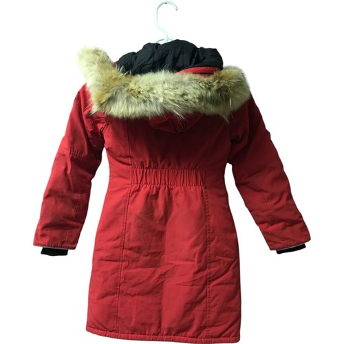 Canada Goose Jacket Parka Red Rouge Down Unisex Kids Small Petite Fur Hoodie - Picture 2 of 17
