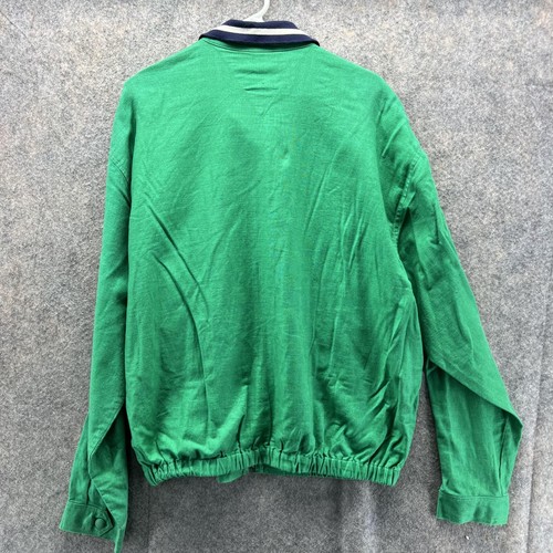 Tommy Hilfiger Jacket Men Extra Large Bomber Green Full Zip Vintage Linen XL 90s - Picture 10 of 12