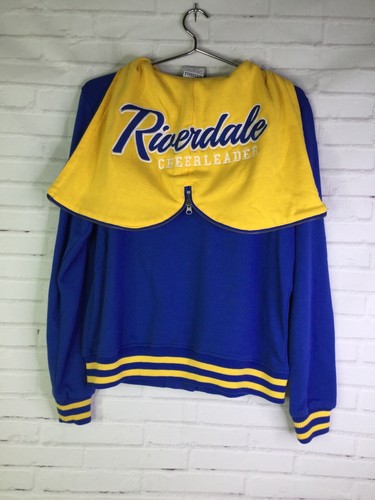 Riverdale Cheerleader Varsity Snap Jacket Hoodie Blue Women's Juniors Size M - Picture 4 of 12