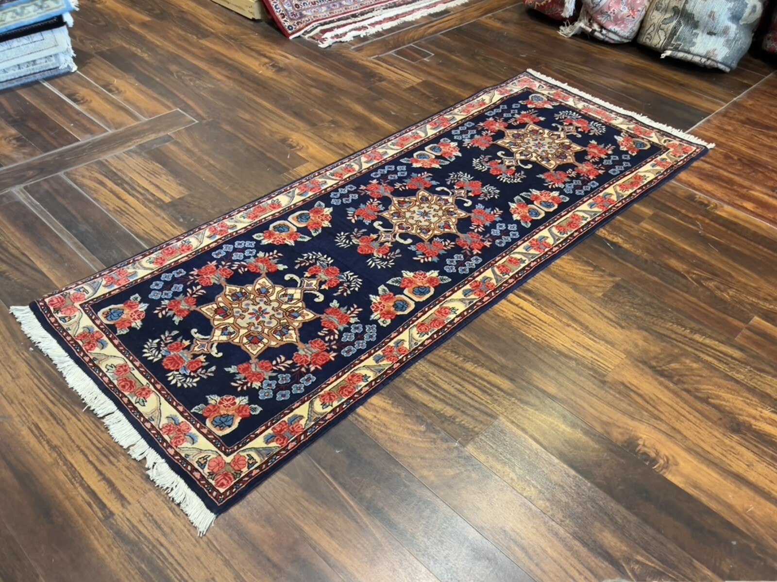 Super Fine Unique Genuine Hand Knotted Area Rug Carpet Floral  2’8”x6’10”,#26364