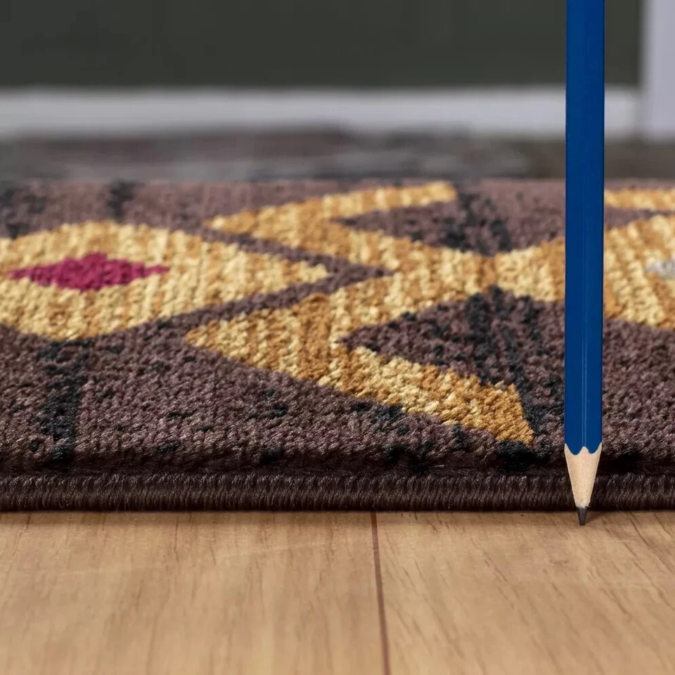 Alfombra marrón tribal Southwestern Lodge Cabin 8x10 (7'10" x 10'3") **ENVÍO GRATUITO** Foto 3 de 4